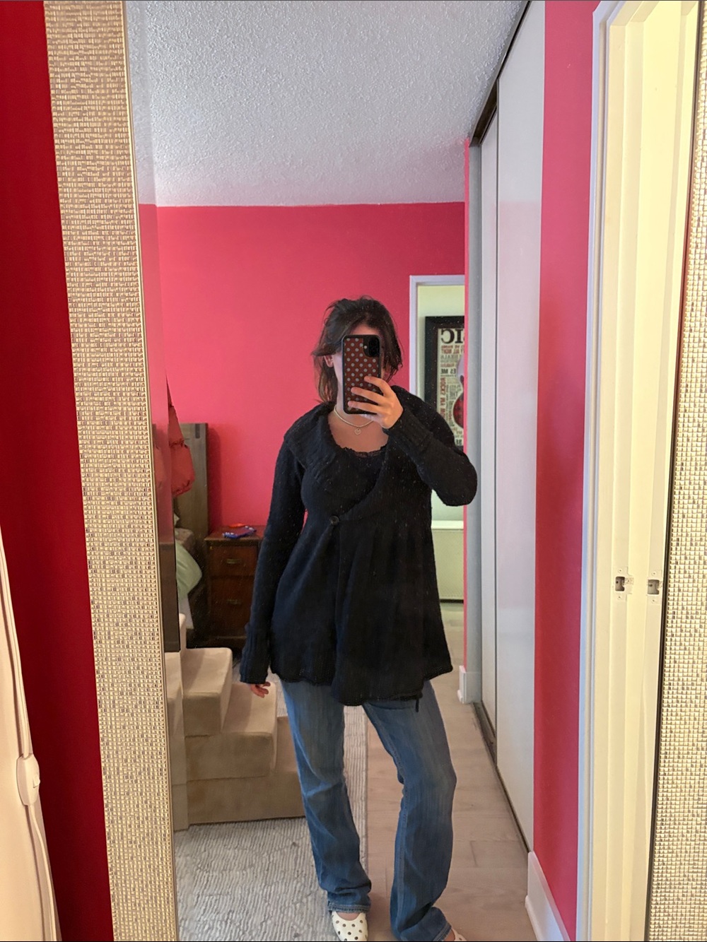 Talula Charcoal Gray Shawl Collar Knit Sweater Cardigan